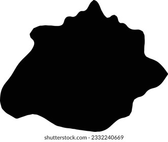 Silhouette map of Aguascalientes Mexico with transparent background.