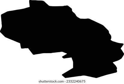 Silhouette map of Aizputes Latvia with transparent background.