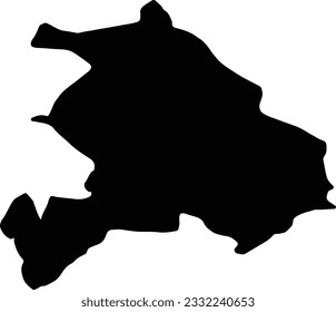 Silhouette map of Akershus Norway with transparent background.