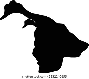 Silhouette map of Aklan Philippines with transparent background.