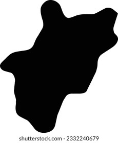 Silhouette map of Al Bahah Saudi Arabia with transparent background.