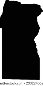 Silhouette map of Al Butnan Libya with transparent background.