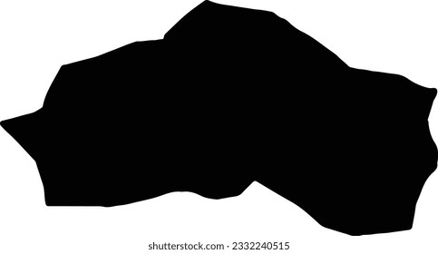 Silhouette map of Al Marqab Libya with transparent background.