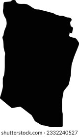 Silhouette map of Al Qubbah Libya with transparent background.