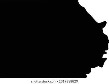 Silhouette map of Al Wadi at Jadid Egypt with transparent background.
