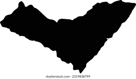 Silhouette map of Alagoas Brazil with transparent background.