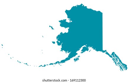 Silhouette Map Of The Alaska