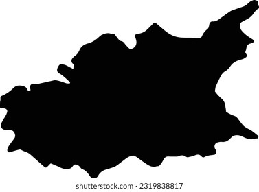 Silhouette map of Alpes-de-Haute-Provence France with transparent background.