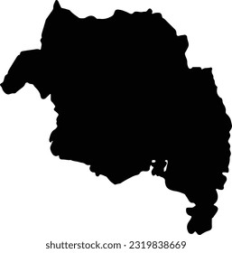 Silhouette map of Amhara Ethiopia with transparent background.