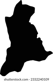 Silhouette map of Anambra Nigeria with transparent background.