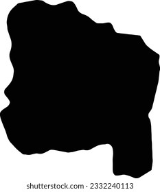 Silhouette map of Ang Thong Thailand with transparent background.