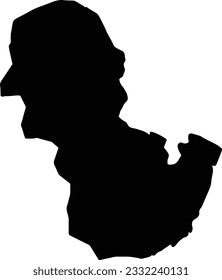 Silhouette map of Anosy Madagascar with transparent background.