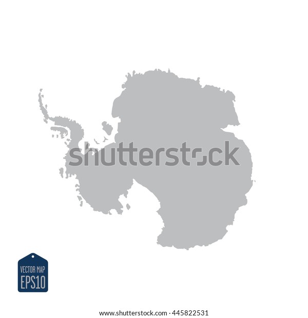 Silhouette Map Antarctica Continent On White Stock Vector (Royalty Free ...