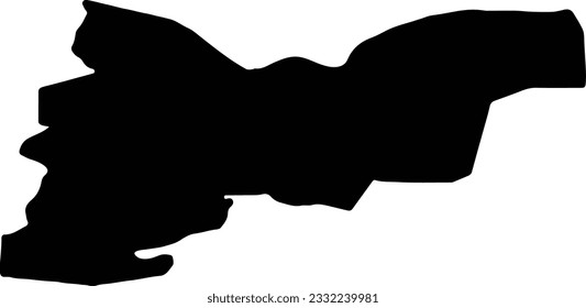 Silhouette map of Apes Latvia with transparent background.