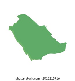 silueta mapa arabia saudita icono aislado