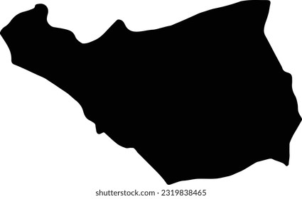 Silhouette map of Ararat Armenia with transparent background.