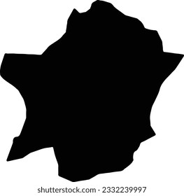 Silhouette map of Arua Uganda with transparent background.