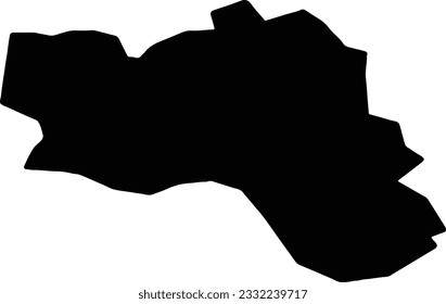 Silhouette map of Auces Latvia with transparent background.
