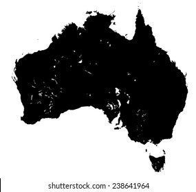 Silhouette map of Australia