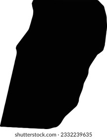 Silhouette map of Balaka Malawi with transparent background.