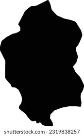 Silhouette map of Bam Burkina Faso with transparent background.