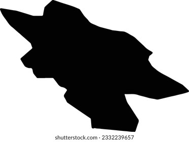 Silhouette map of Bar Montenegro with transparent background.