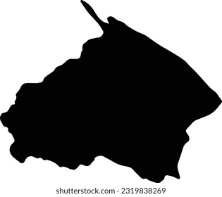 Silhouette map of Barima-Waini Guyana with transparent background.