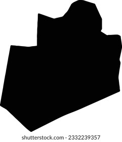 Silhouette map of Bay Somalia with transparent background.