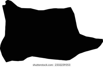 Silhouette map of Bayburt Turkey with transparent background.