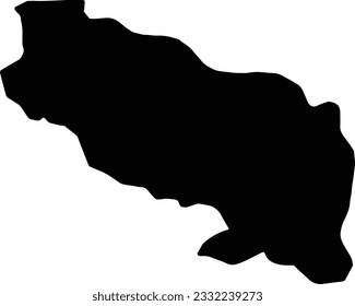 Silhouette map of Bender Moldova with transparent background.