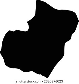 Silhouette map of Bioko Sur Equatorial Guinea with transparent background.