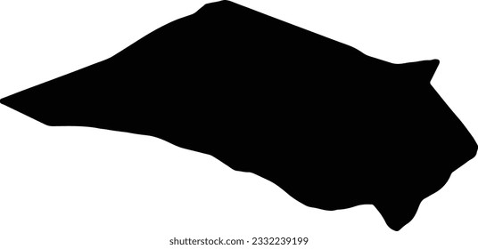 Silhouette map of Bled Slovenia with transparent background.
