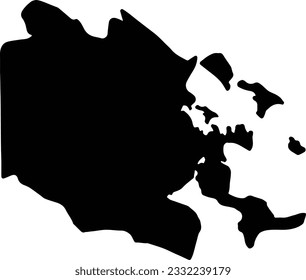 Silhouette map of Bocas del Toro Panama with transparent background.