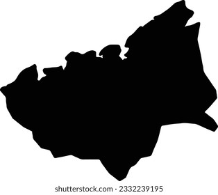Silhouette map of Boeny Madagascar with transparent background.