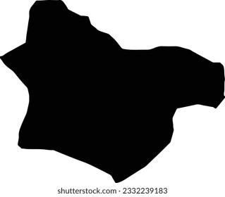 Silhouette map of Bogdanci Macedonia with transparent background.