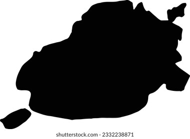 Silhouette map of Bohol Philippines with transparent background.