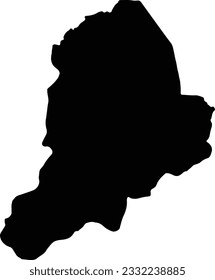 Silhouette map of Borno Nigeria with transparent background.