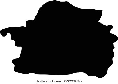 Silhouette map of Braila Romania with transparent background.