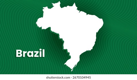 Silhouette Karte von Brasilien einzeln auf grünem Hintergrund