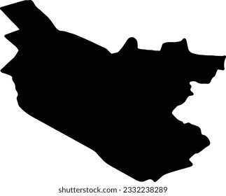 Silhouette map of Bukhoro Uzbekistan with transparent background.