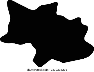 Silhouette map of Bulawayo Zimbabwe with transparent background.