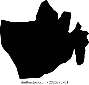 Silhouette map of Bururi Burundi with transparent background.
