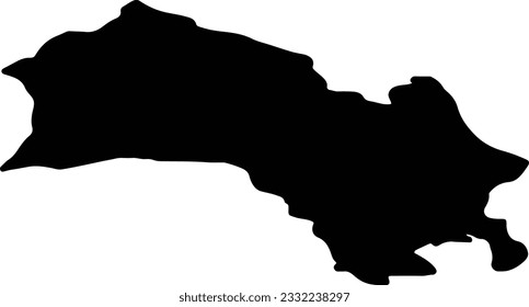 Silhouette map of Buskerud Norway with transparent background.