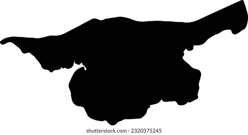 Mapa de silueta de Cacheu Guinea Bissau con antecedentes transparentes.