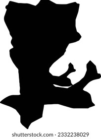 Silhouette map of Cahul Moldova with transparent background.