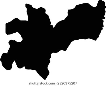 Silhouette map of Caldas Colombia with transparent background.