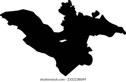 Silhouette map of Camarines Sur Philippines with transparent background.