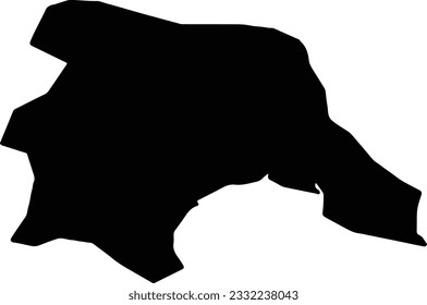 Silhouette map of Camenca Moldova with transparent background.