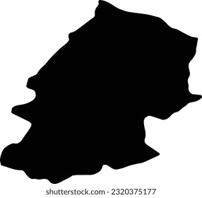 Silhouette map of Campobasso Italy with transparent background.