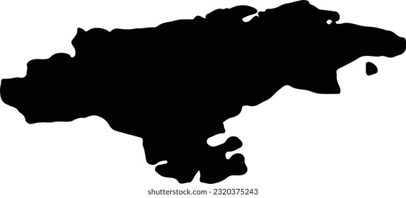 Mapa de silueta de Cantabria España con fondo transparente.